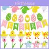 Festive Felt Easter Bunny Banner With Colorful Eggs And Chick Decorations For Celebrations