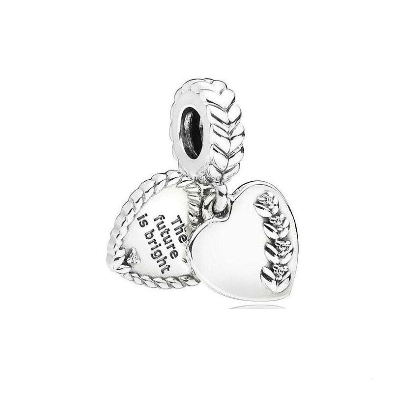 Оригинальный медный кулон-шарм в виде сердца любви для семьи, звезда, торт, бутылка вина, бусина, подходит для браслета, женские украшения DIY, подарок