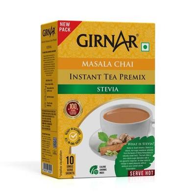 Girnar Мгновенная смесь для масала-чая с стевией, гранулы черного чая - 10 пакетиков, 90 грамм