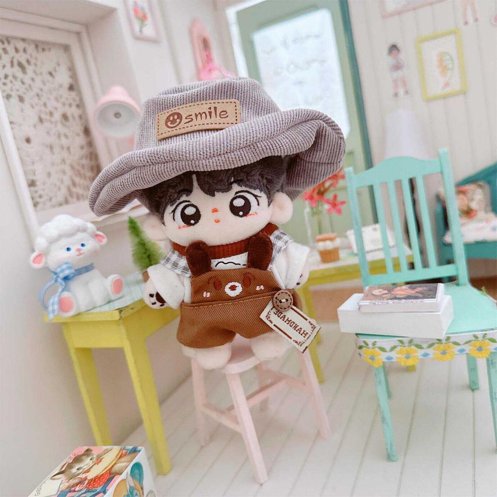 17cm Labubu Clothes Cute Mini Plush Doll's Outfit Accessories Flower Overalls Crawling Clothes for Labubu Dolls Children Gift