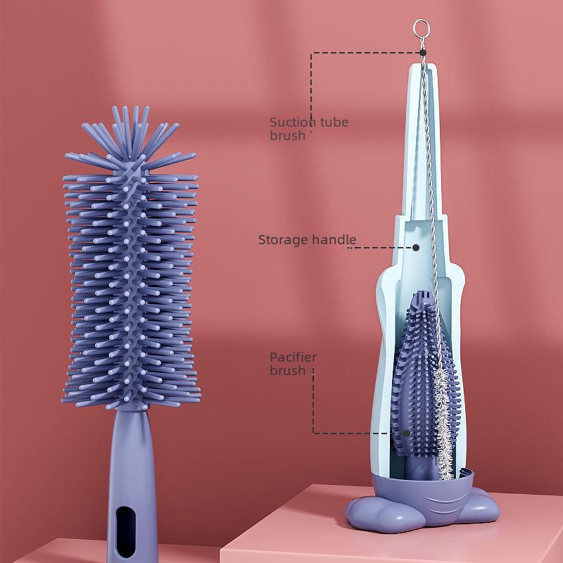Набор 3 в 1: детская бутылочка, соска и щеточка для чистки трубочки