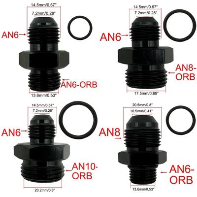 2 шт. Универсальный фитинг для топливопровода AN6 AN8 AN10 AN12 на ORB, адаптер-штуцер с наружной резьбой AN на AN с уплотнительным кольцом, фитинг с наружной резьбой для топливопровода