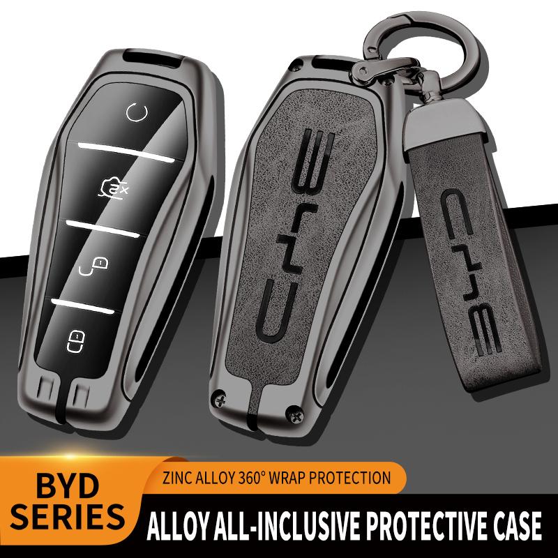 Чехол-брелок из цинкового сплава для автомобиля BYD Song Plus Pro Seal u dm i Dolphin Mini Atto 3 EV Защитный корпус Автоаксессуары