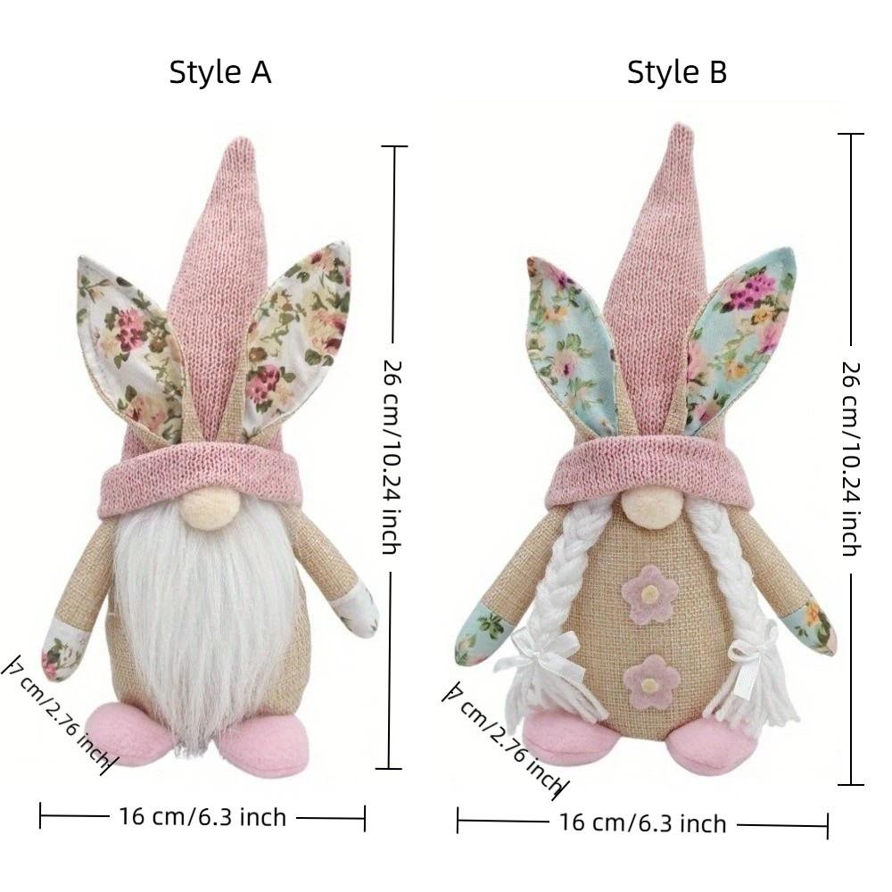 Spring Bunny Themed Easter Bunny Gnome Faceless Design Elf Stuffed Doll Tabletop Decor