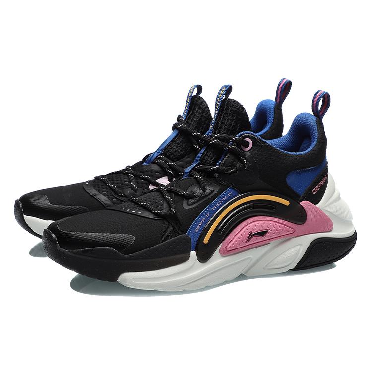 Li Ning Spark Повседневная обувь Женская Низкая Черный/Синий/Розовый AGLR018-3
