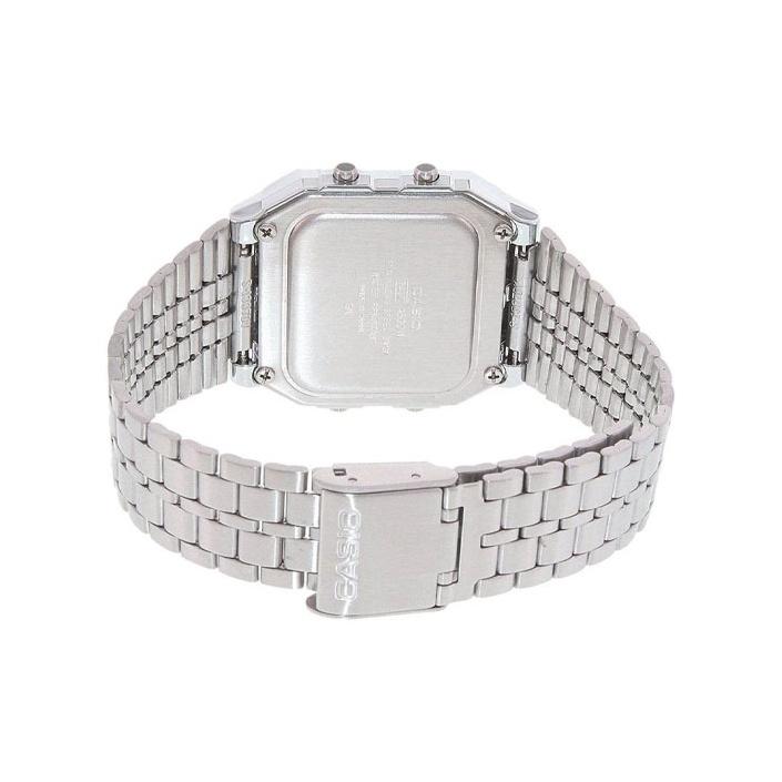 Casio Серия для молодежи Винтажные Стандартные Классические Маленькие Серебристый Блок Квадратные Ретро Водонепроницаемые Кварцевые Механизм Стальной Ремешок Унисекс часы A500WA-7