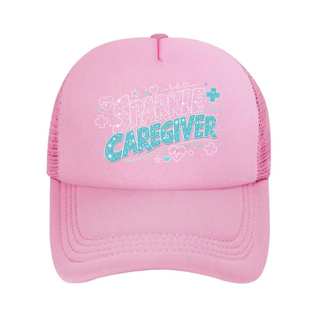 Glitter Nurse Hero Typography Burst Mesh Baseball Cap Hip Hop