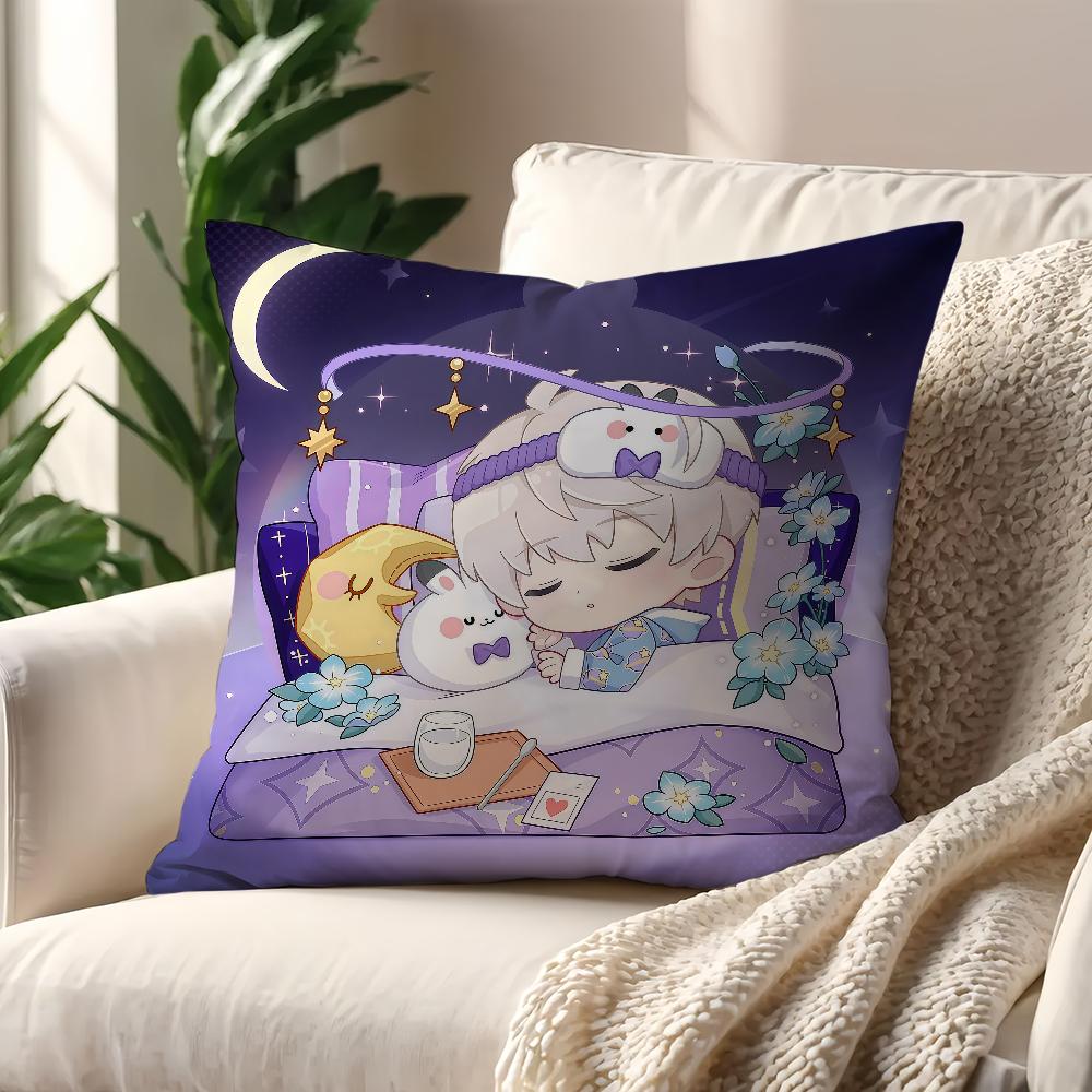 kawaii chibi art sleep Love and Deepspace cushion cover For Pillow Printing Sofa Decoration Home Room Office Nordic Simplicity