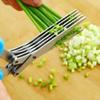 Scallion Scissors Herb Onion Cutter 5 Blades Multi-functional Stainless Steel Vegetable Cutter Knives Scissors Cooking Tools