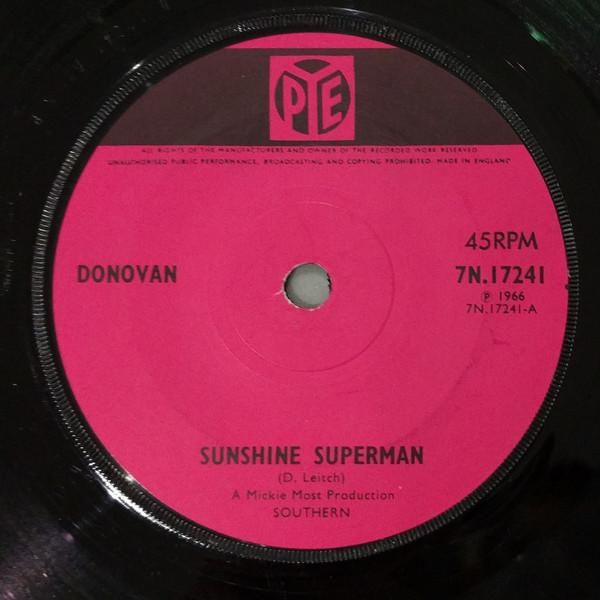 7inch Record DONOVAN - Sunshine Superman 7N17241 Pye Records 1966 UK Rock Used