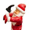 Santa Claus Ornament Resin Decorative Figurine Playful Leaning Pose Flower Pot Statue with Bright Red White Colors Christmas Decor