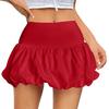 Женская летняя юбка-пузырь с высокой талией А-силуэта модная короткая юбка со встроенными шортами
