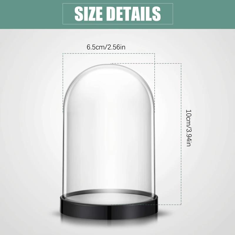 10pcdiy Transparent Plastic Vase Dome Ball with Screw-in Lid Preserved Flower Jar, Diy Crafts Holiday Display Home Decor
