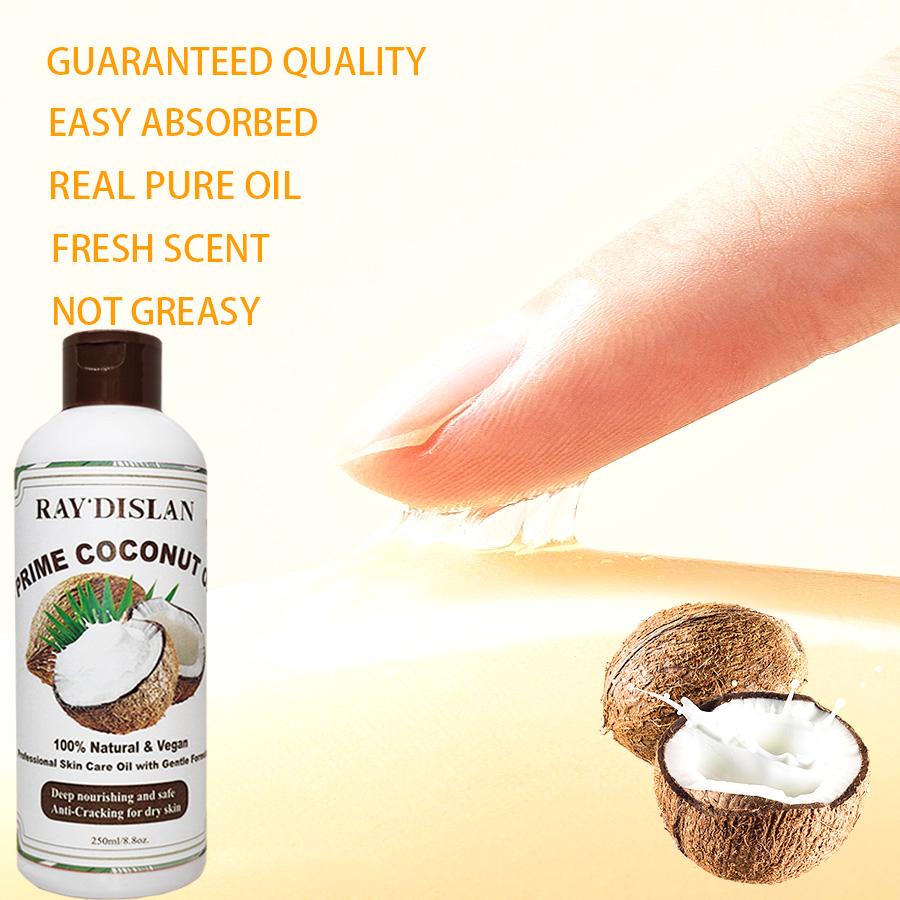 8,8 унции 100% чистого и натурального кокосового масла премиум-класса для сухой кожи, органического масла для массажа кожи и масла для волос.