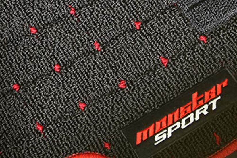 MONSTER SPORT Floor Mats for Toyota Black x 1ASQ10 86/Subaru BRZ, Red,