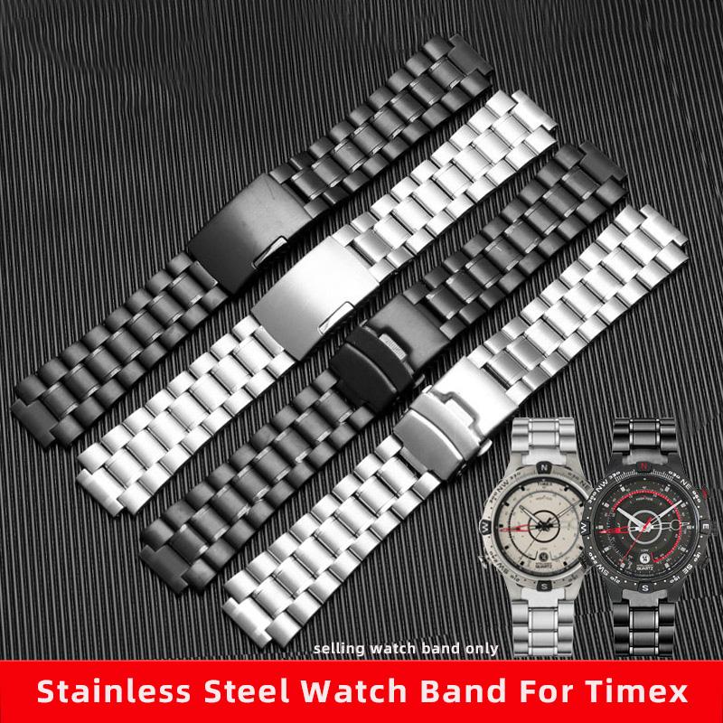 Браслет из нержавеющей стали для мужских часов TIMEX T2N720 T2N721 TW2R55500 T2N721 ремешок 24*16мм крепление серебристый черный браслет