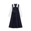 Autumn Fashionable Design Dress for Women's Fake Two-piece Commuting Dress