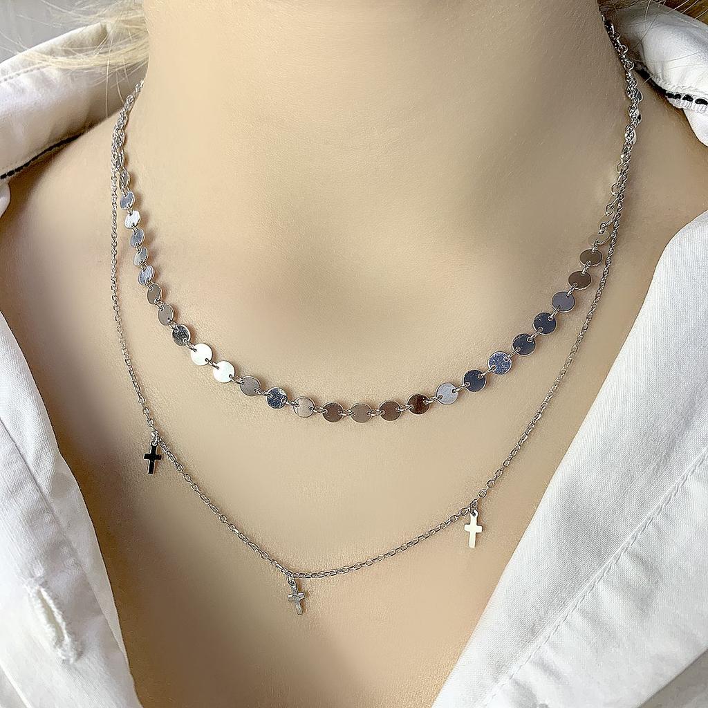 Серебряное колье без камней (2068280)