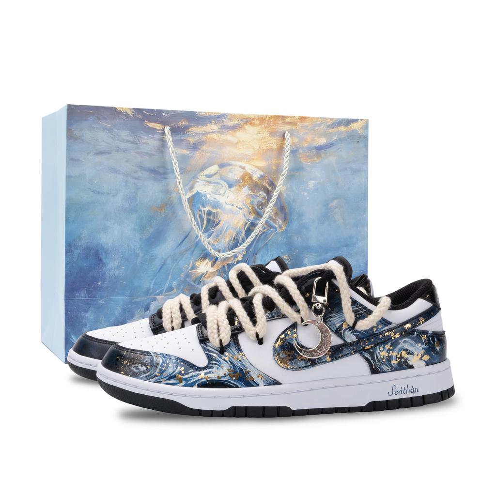 Nike Dunk Monster Lab, Starry Sea Realm Slip Resistant Abrasion Resistant Low top Skateboard Shoes Unisex HF5441-100(Team445-)