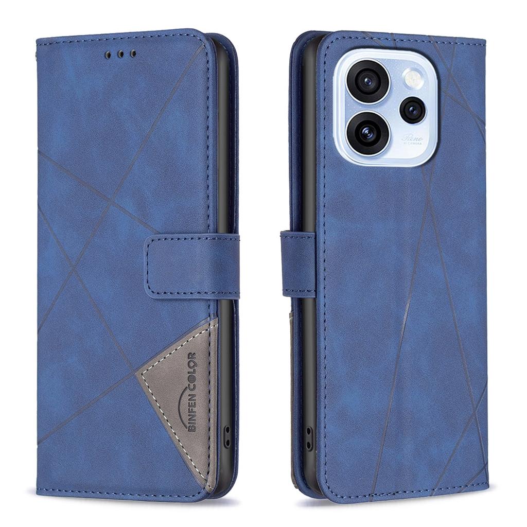 For Oppo Reno15 F 5G Phone Case BINFEN COLOR Wallet Stand Geometry Imprinted Leather Cover