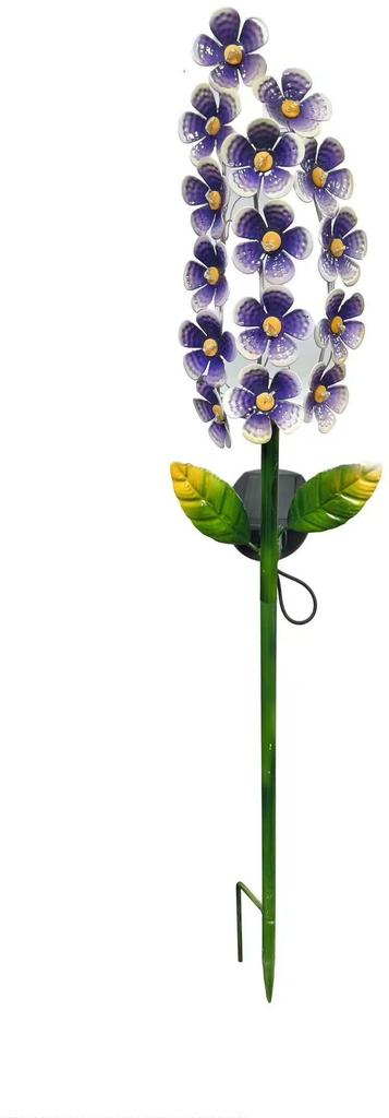 Décoration lumineuse solaire Violette - GALIX - G2622 - Métal - Hauteur 65 cm - 15 Micro LED - Blanc chaud - 3 Lumens