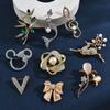 Brooch High-End Sense Niche Light Luxury Suit Bow Rhinestone Corsage High-End Alloy Creative Clothing Accessories