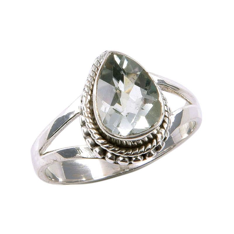 Кольцо из стерлингового серебра 925 пробы с натуральным зеленым аметистом и драгоценным камнем S.6 m1h79