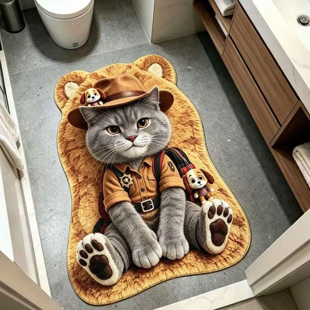 Non-Slip Tiger-Shaped Area Rug Anti-fouling Cartoon Carpet Cute Home Decor Carpet Bedrooms