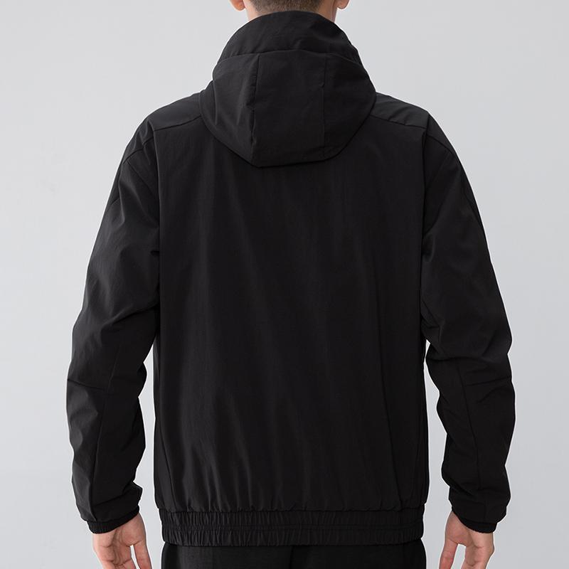 Adidas Куртка с капюшоном для тренировок, мужская верхняя одежда, черный H38399