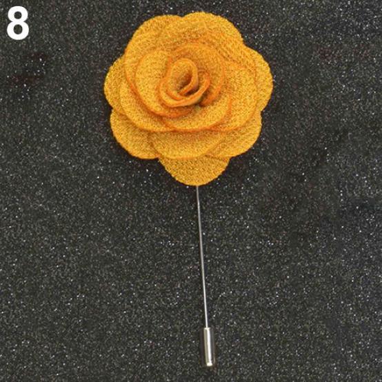 Бутоньерка унисекс с цветком камелии ручной работы, брошь на булавке, костюм, декор, подарок