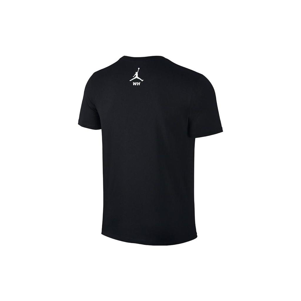 Jordan Logo Print Round Neck Sports Short Sleeve T-Shirt Men Tops Black 826472-010