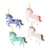 Rhinestone Horse Ornament Elegant Christmas Tree Decoration with Keychain 2D Acrylic Hanging Decor Equestrian Gift for Horse Lovers