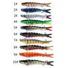 10Pcs 4-Inch/10cm Multi-Jointed Swimbait Fishing Lure 0.4oz/11.4g Sinking Wobbler with 8 Segments - PVC Material for Hunting & Fishing