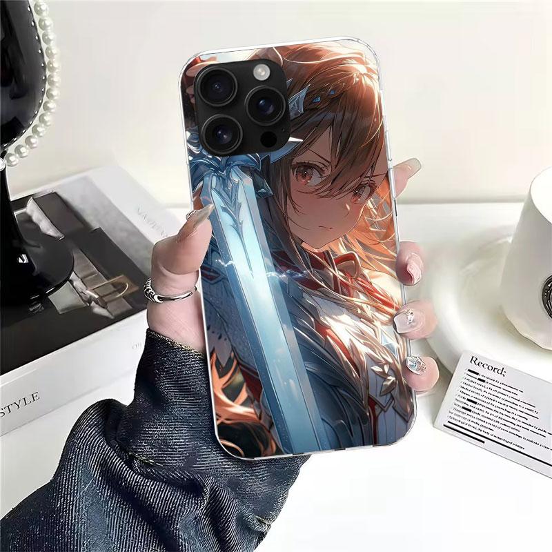 Чехол для телефона Sword Art Online Юки Асуна Мягкий для IPhone 11 17 Air 16E 16 Pro Max 15 + 14 Plus 13 Mini 12 Apple 7 SE 8 Fundas Coq