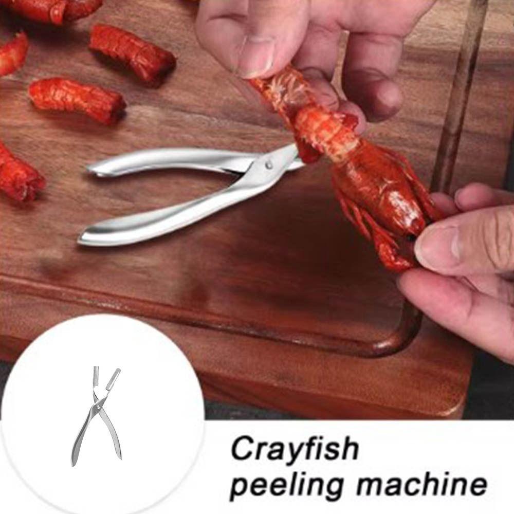 Нержавеющая сталь Клешня для снятия панциря с креветок Практичный инструмент для чистки раков Портативный инструмент для чистки креветок Главная
