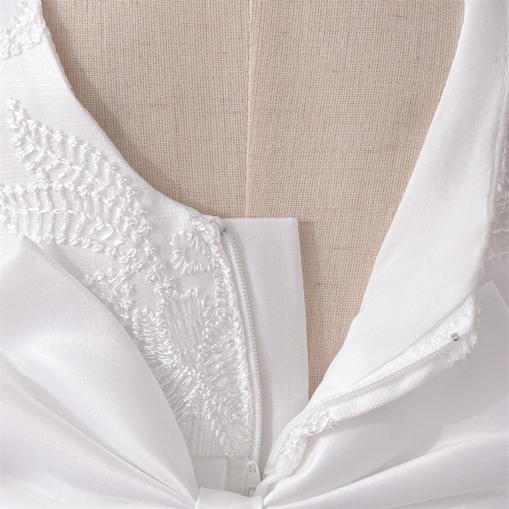 Toddler White Wedding Baptism Baby Girl Dress Tulle Bow 1st Birthday Party Evening Princess Dresses for Girl Bridemaid Prom Gown