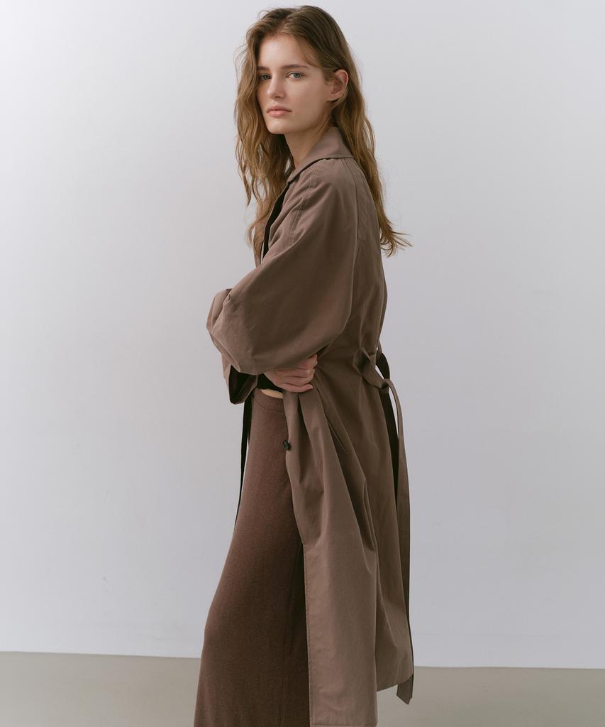 CACELE Panel Front Trench Coat, Mocha
