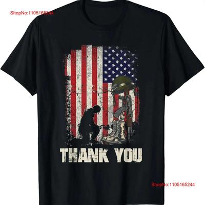 Thank You Flag Veterans Day Memorial Partiotic Military T Shirt Vintage Stretched Stylish Fashion Homme Streetwear
