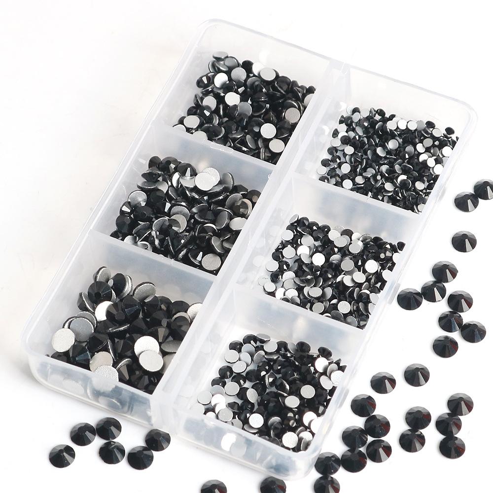 Украшения для ногтей 6 сеток стеклянные кристаллы стразы белого цвета смешанные супер вспышка плоское дно бриллиант цветной дизайн ногтей бриллиант