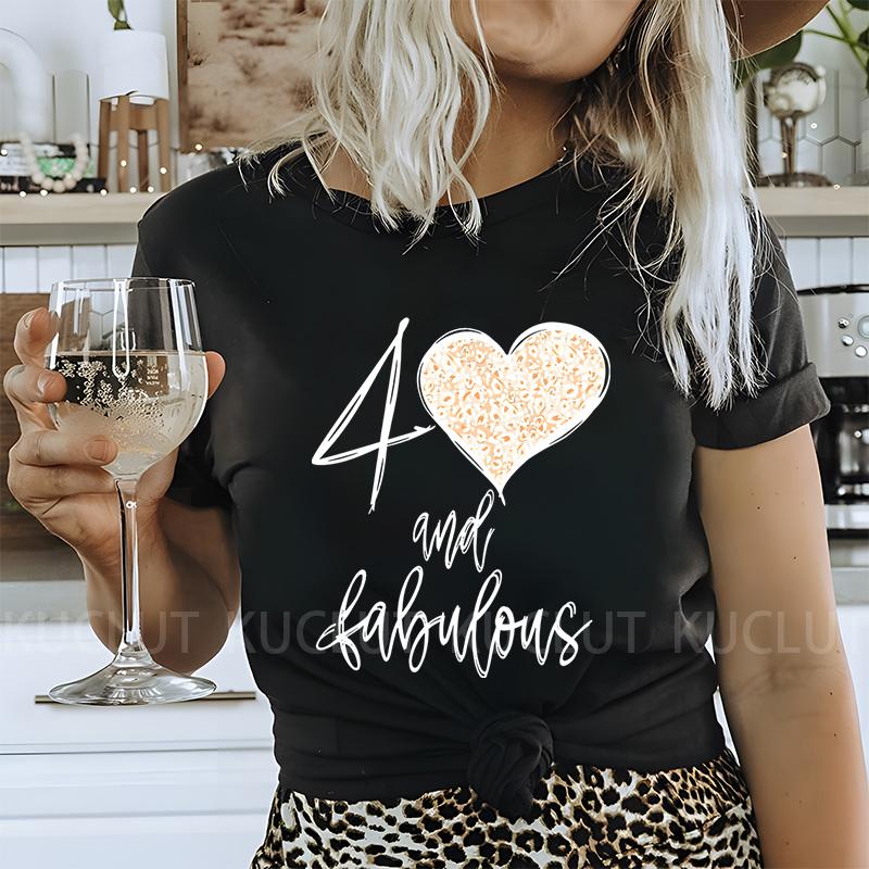 Женская футболка 40th Fabulous Tees Женская футболка для вечеринки в честь 40-летия королевы Модные графические топы Повседневная эстетичная женская одежда