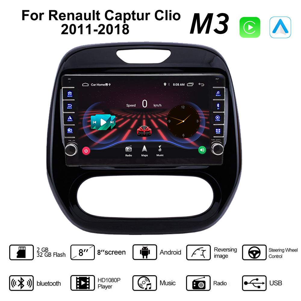Для Renault Captur Clio 2011-2018 с кнопкой Android автомобильный радиоприемник мультимедийный плеер навигация стерео GPS 2 Din Carplay 2 + 32 ГБ