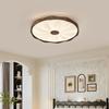 Medieval French Walnut & Cream Ceiling Lamp for Living Room & Bedroom - Retro Style, Full Spectrum Eye Protection