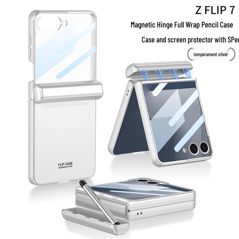 Магнитный чехол Samsung Z Flip7 с держателем для стилуса и защитным корпусом для Flip6
