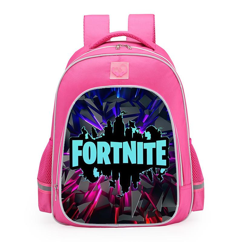 Игровой Мультяшный Рюкзак Флуоресцентный Синий Fortnite Принт с Буквами Водонепроницаемый и Износостойкий Ученик Начальной Школы Светоотражающий Школьный Ранец