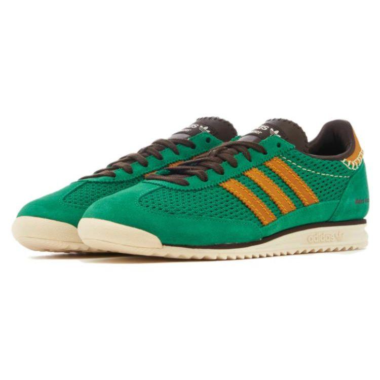Wales Bonner x adidas SL72 Knit Зеленые Унисекс Кроссовки Командно-зеленый Колледжский-золотой Темно-коричневый IG0571