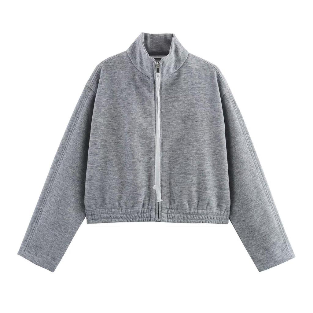 Женская куртка на молнии в европейском и американском стиле с длинными брюками, весна 2025