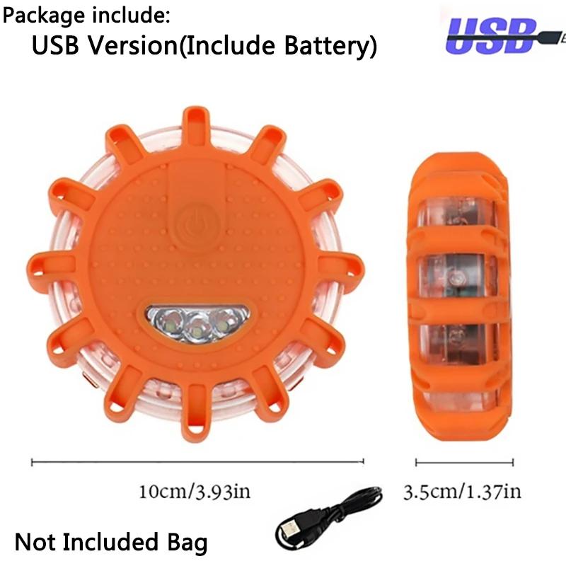 LED Emergency Lights Flare 9Modes Safety Warning USB Rechargeable Flashing Lamp Red Strobe Dash Light for Trucks Vehicle Car