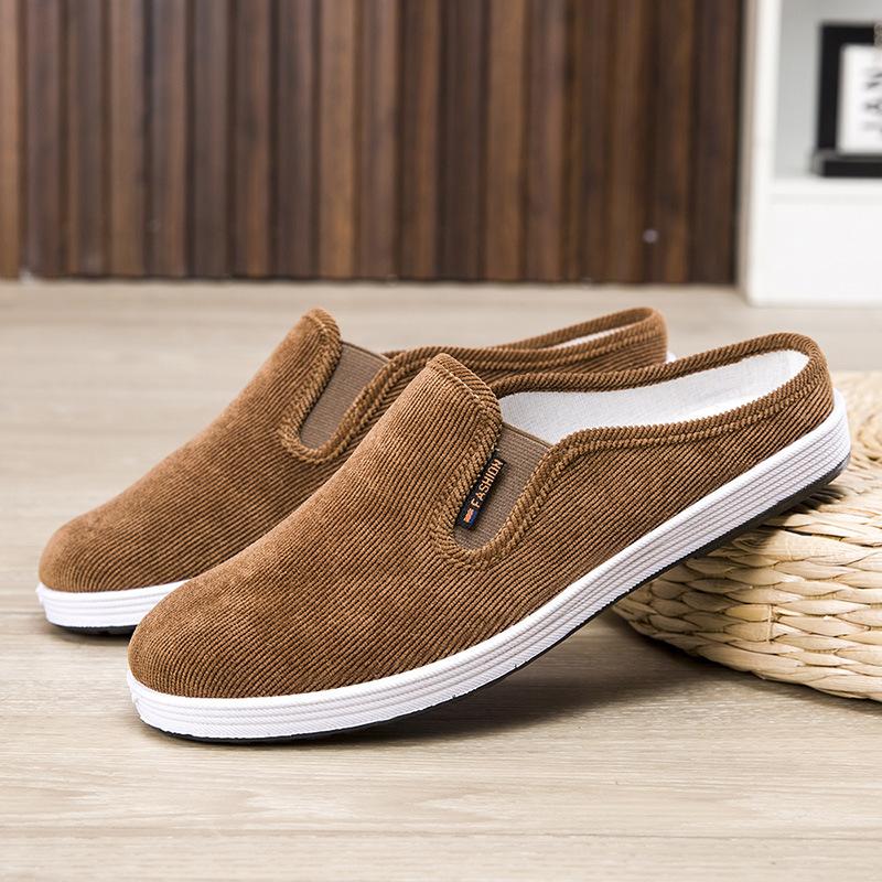 Velvet Cloth Surface, One Pedal, Half Support Soft Sole, Comfortable, Light and Breathable Old Beijing Cloth Shoes