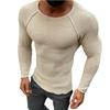 Men S Solid Color Crew Neck Long Sleeve Slim Fit Knit Sweater