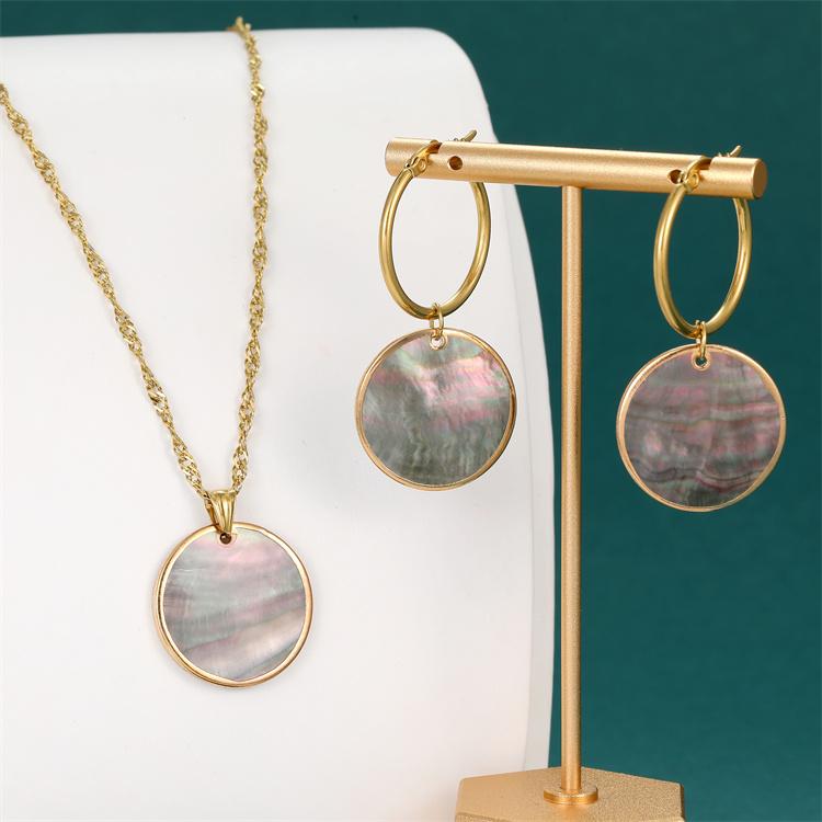 Hawaii New Pearl Necklace Samoa Round Earrings Set Hawaii Abalone Shell Jewelry
